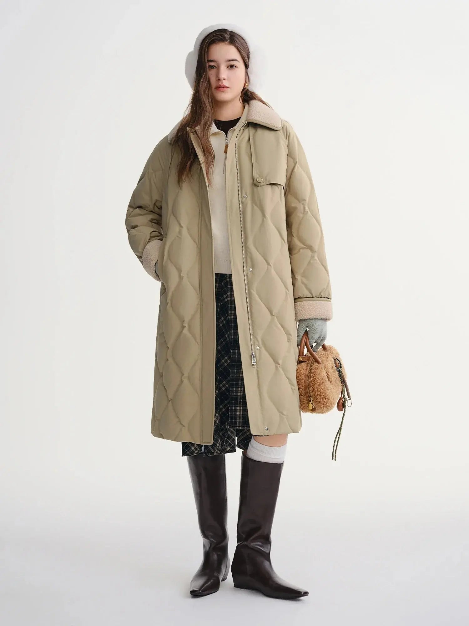 Women's Color Block Vintage Puffer Jacket