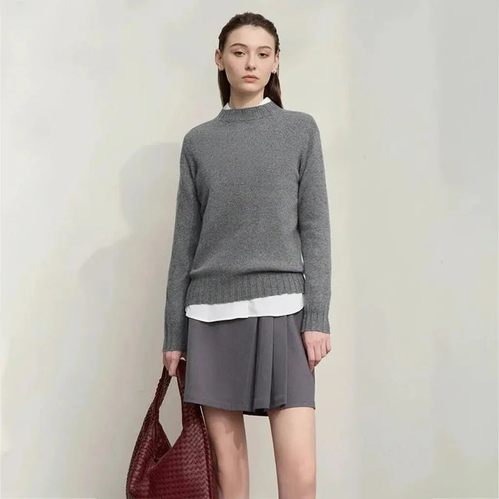 Solid Color Long Sleeve Knit Top