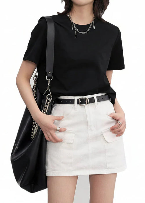 Basic O-Neck Tee Casual Solid Short Sleeve T-Shirt