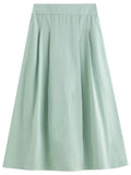 Pleated Short-Sleeve Shirt + Slim Skirt for Summer.