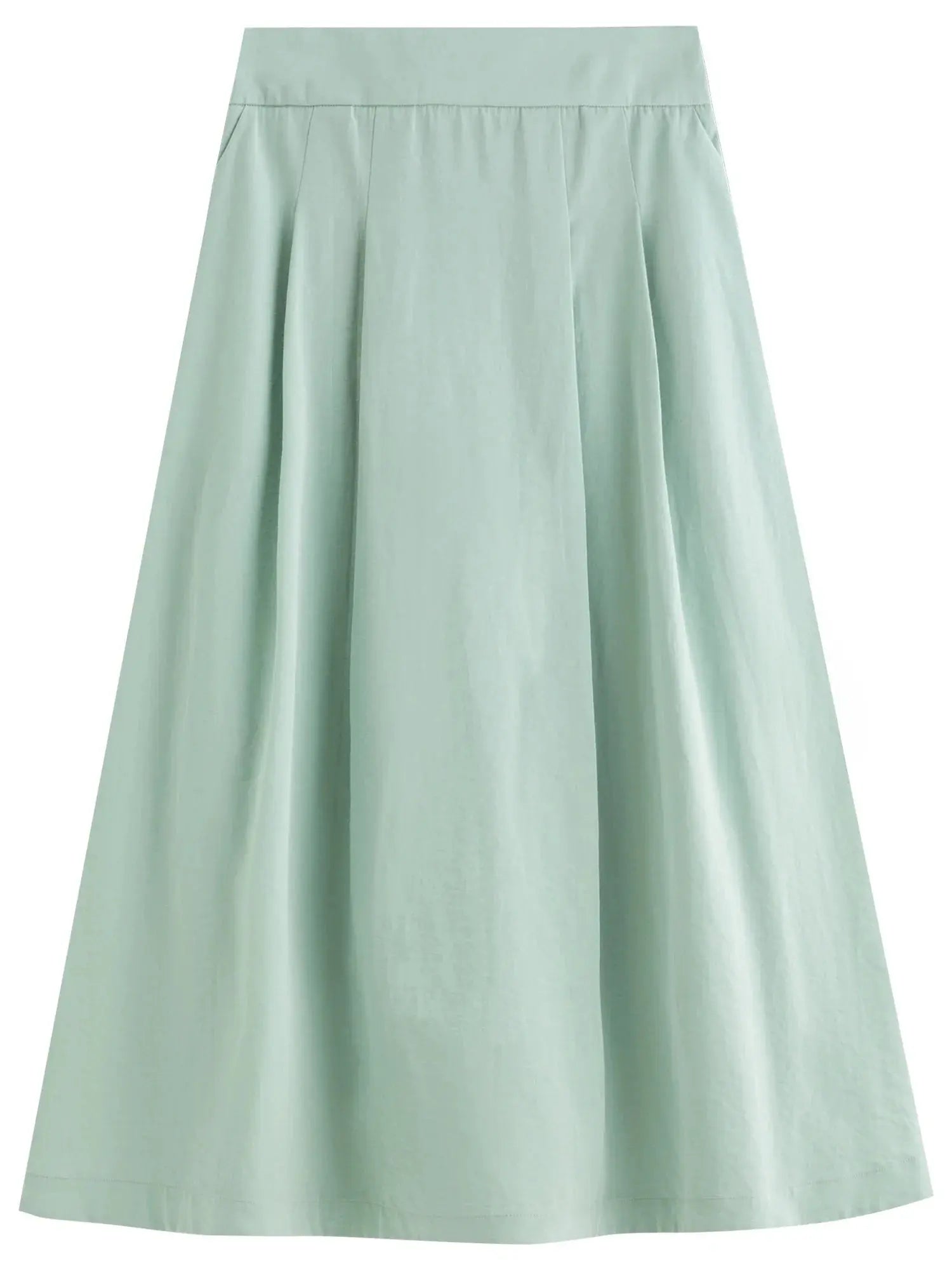 Pleated Short-Sleeve Shirt + Slim Skirt for Summer.