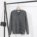 Plus Size Women's Long Sleeve Button Sweater