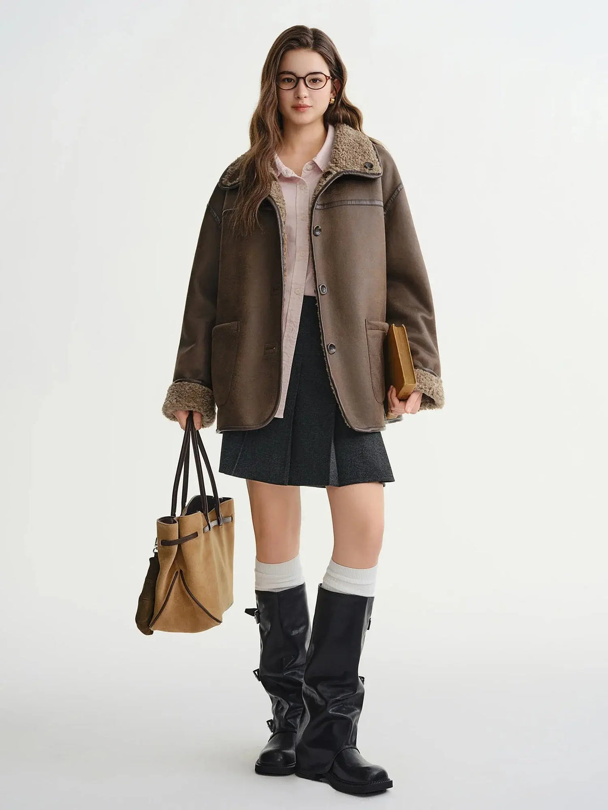 Vintage American Style Brown Fur Jacke