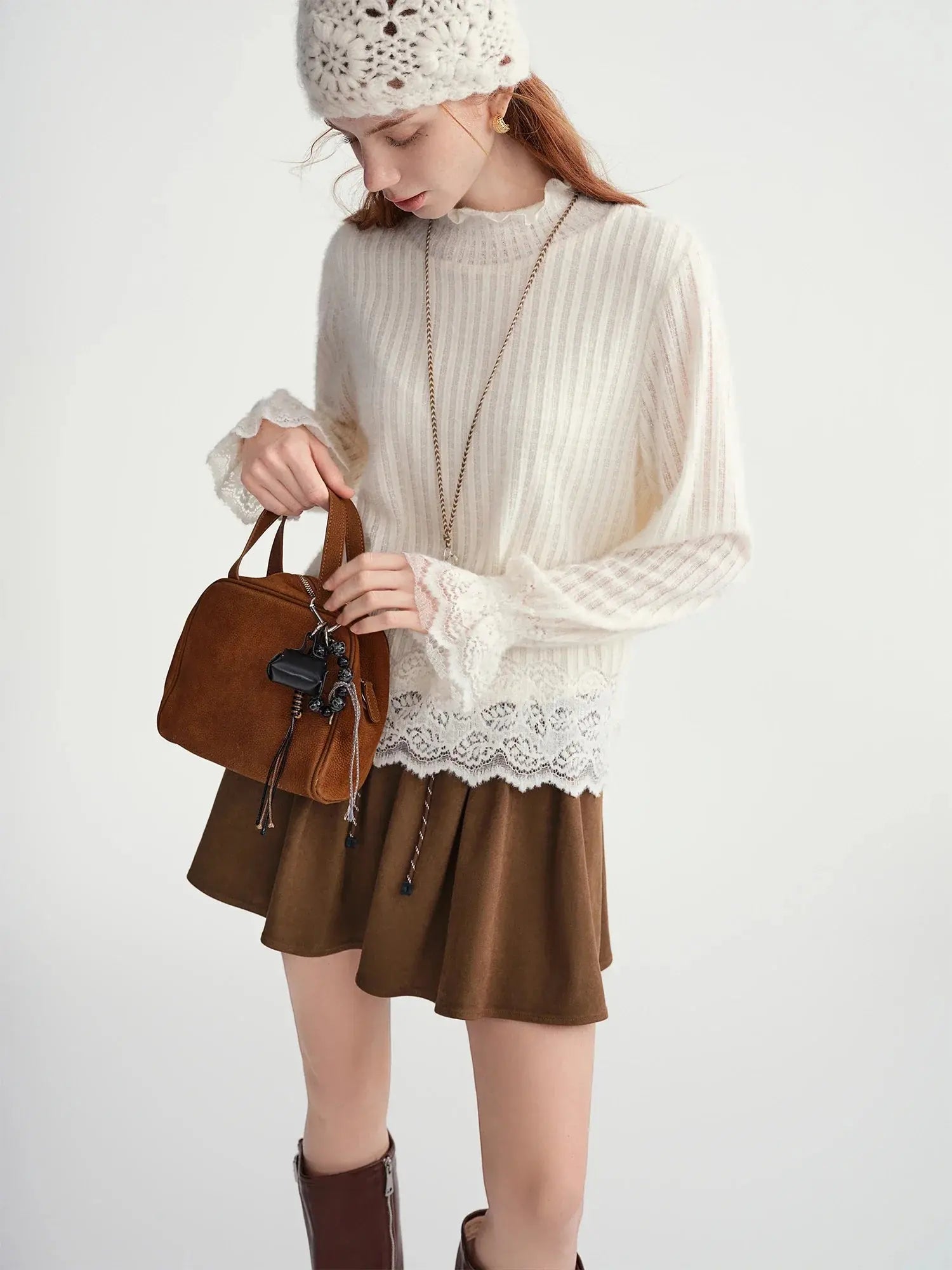 Women's Autumn Fairycore Lace Top