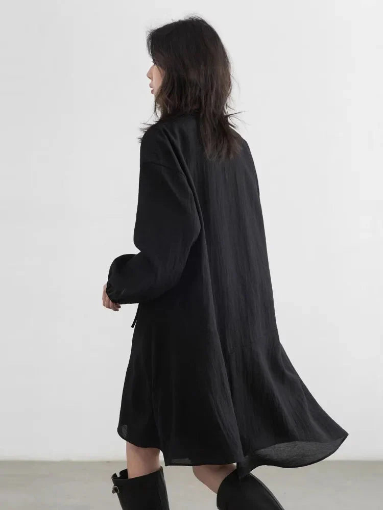 Women’s V-Neck Ruffled Long Sleeve Dress Casual