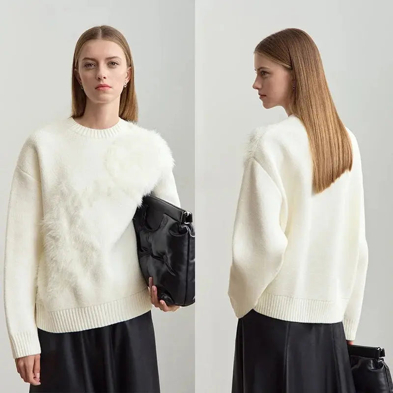 Women's Strawberry Jacquard Winter Sweater