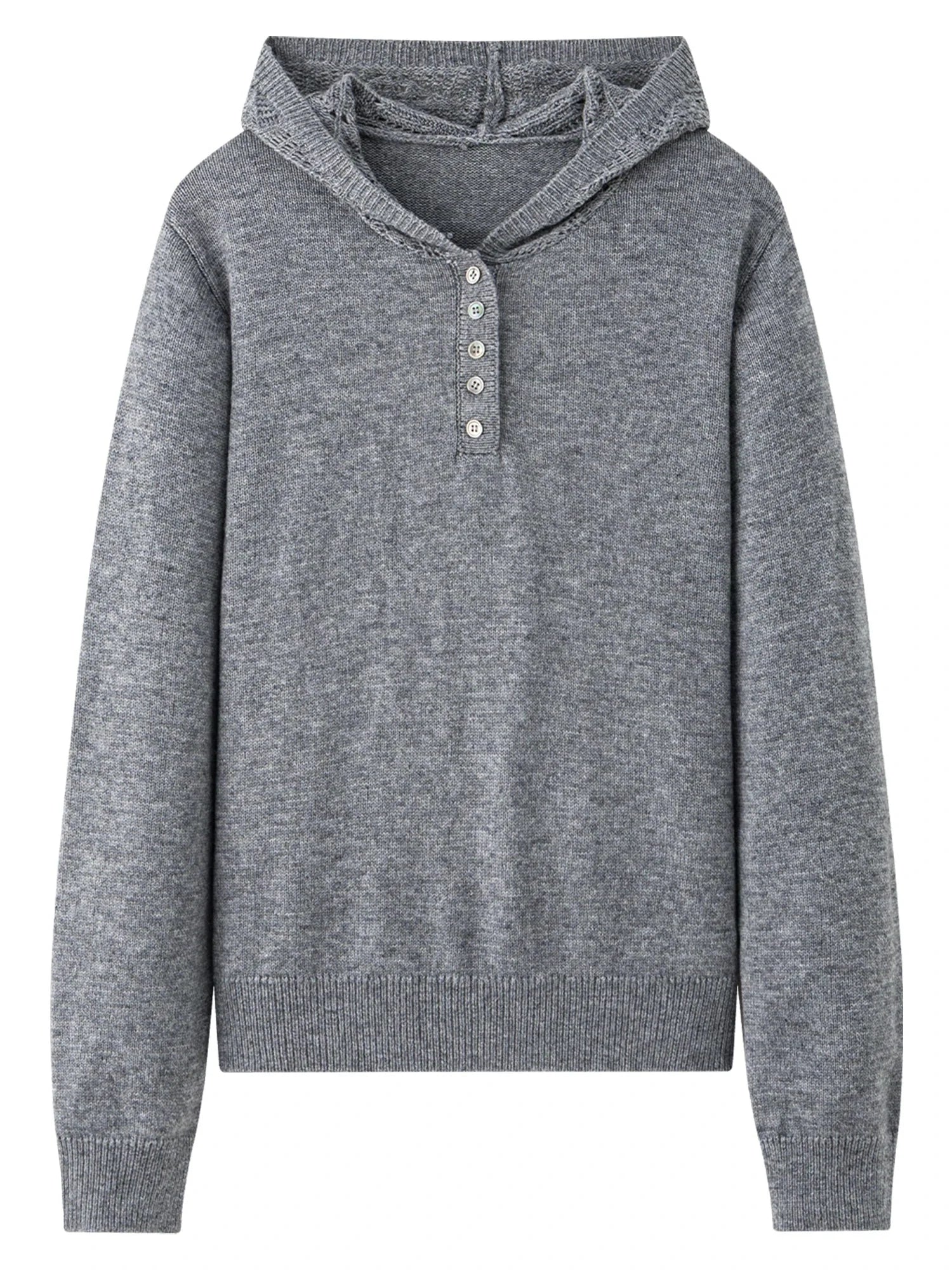 Winter Openwork Hooded Sweater Elegant Knit Pullover
