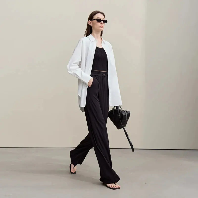 Versatile Knitted Wide-Leg Pants