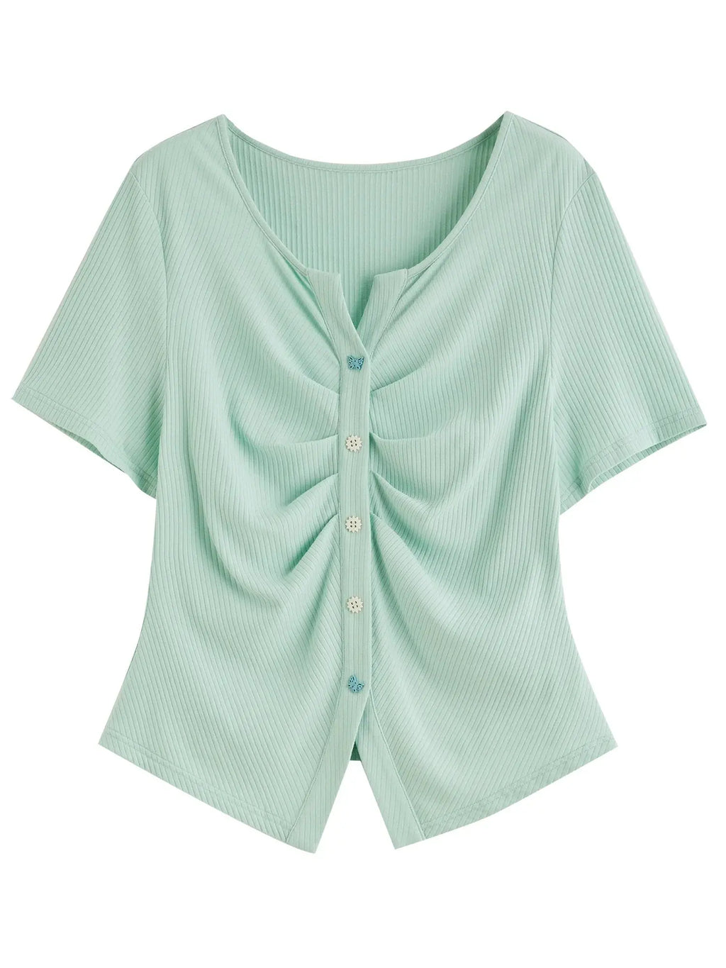 Comfortable Plus Size Short-Sleeve Knit Top with Elastic Waist