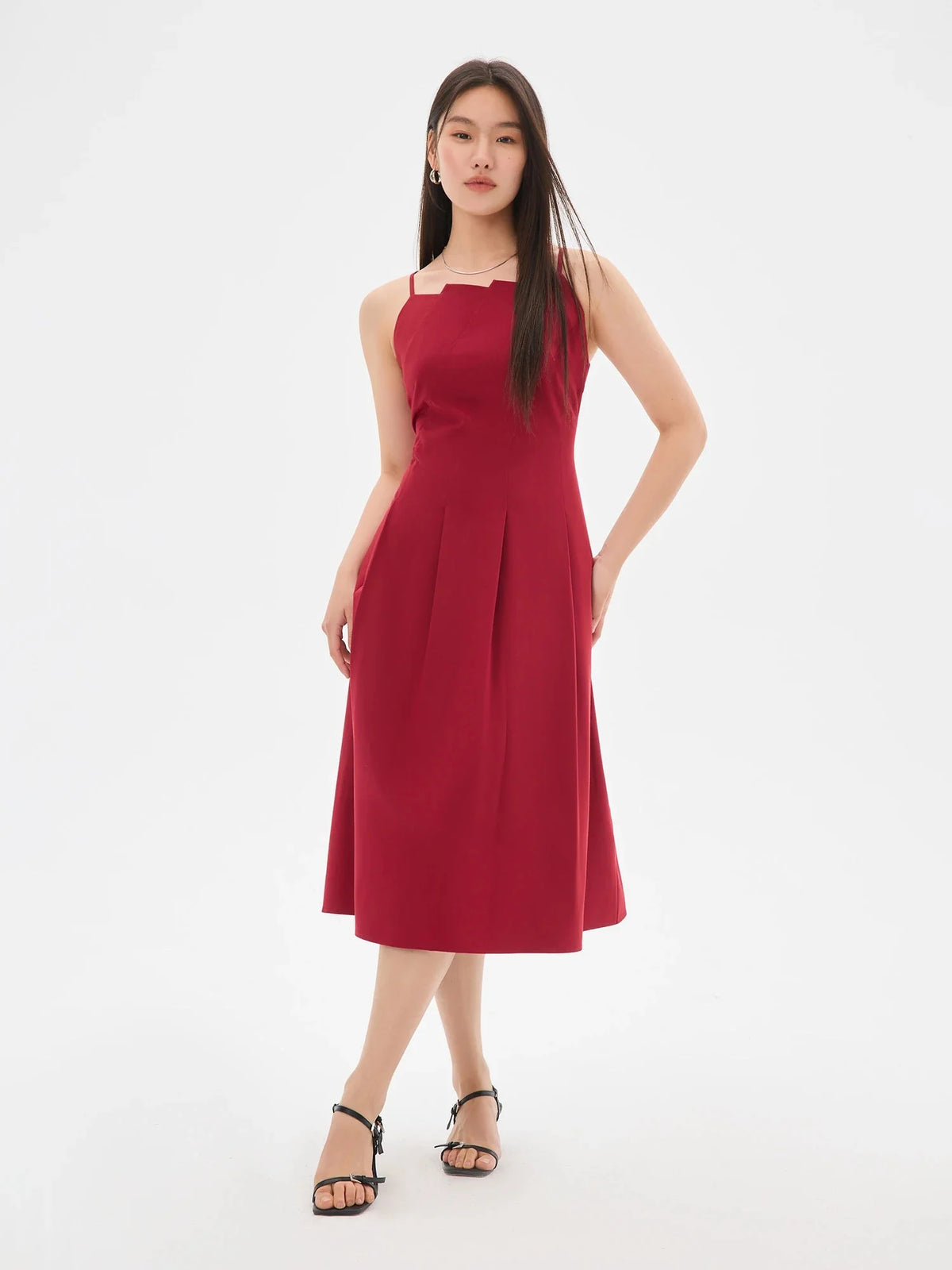 Origami Collar Maxi Dress Convertible 2-in-1 Silhouette