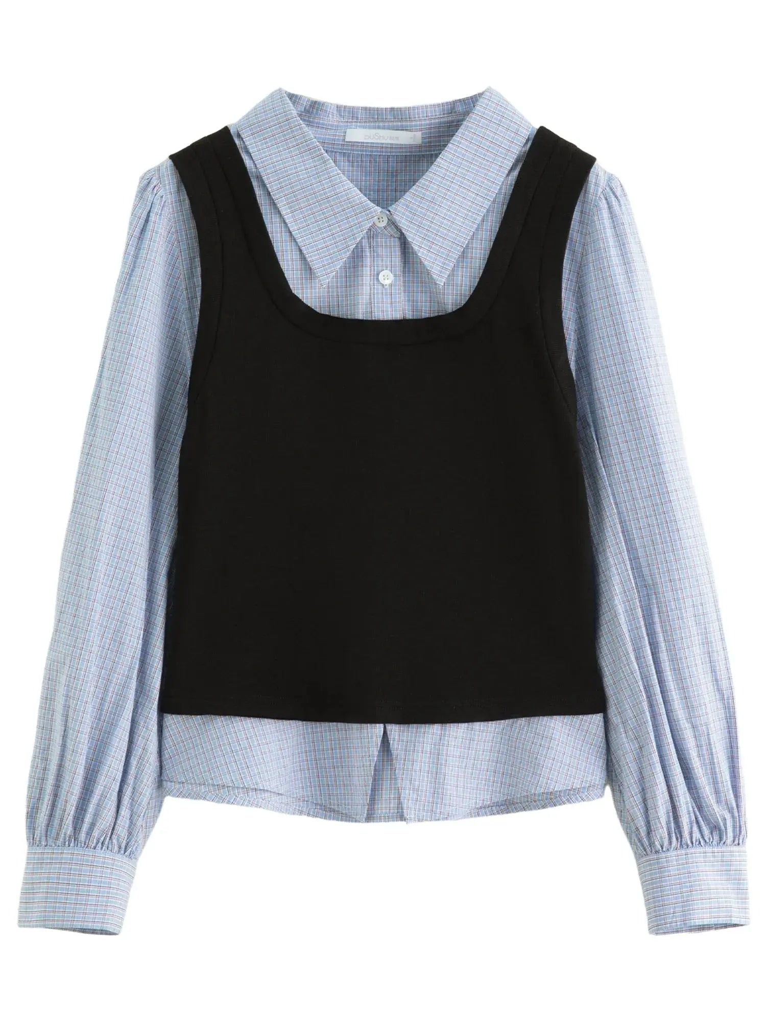 Plus Size Knit Patchwork Top & Skirt Set