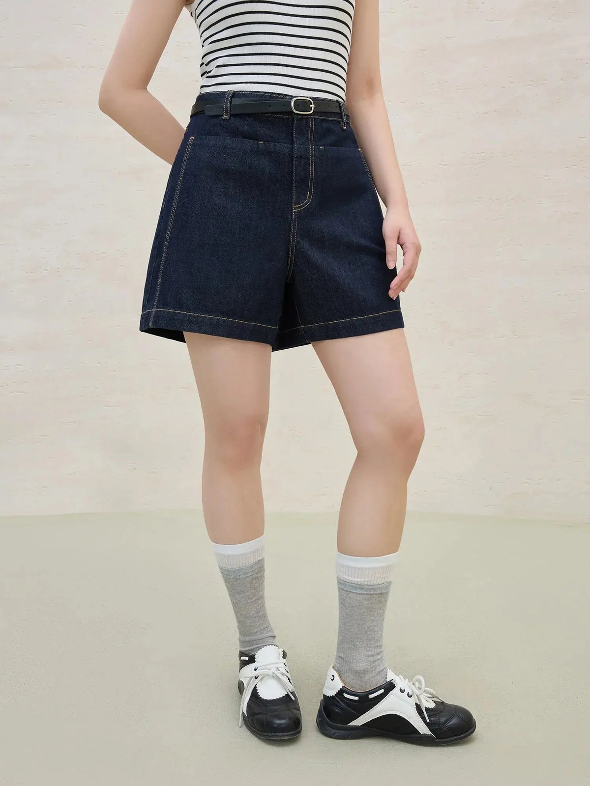 High-Waist Plus-Size Denim Shorts for Summer
