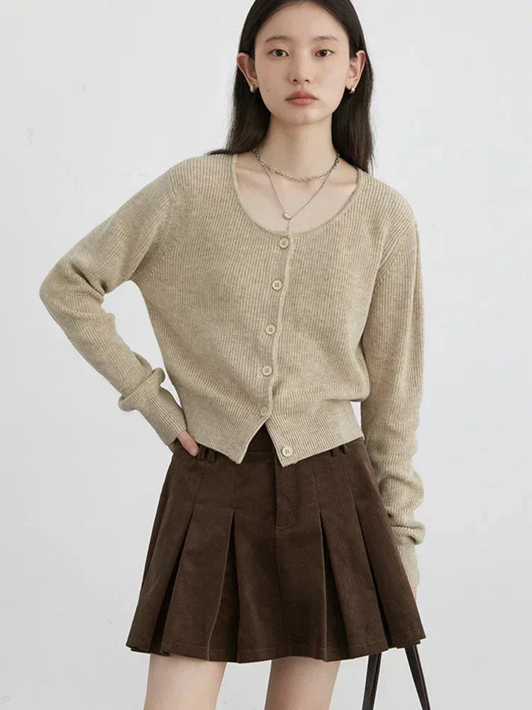 Round Neck Knit Cardigan Loose Spring Sweater