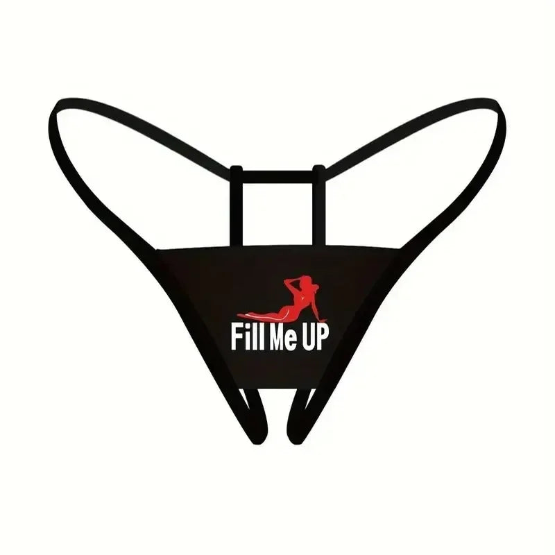 Open Type Women's Panties Crotch Opening Transparent G-strings Thongs Sexy Lingeries Letter Printing Solid Underwear For Lace