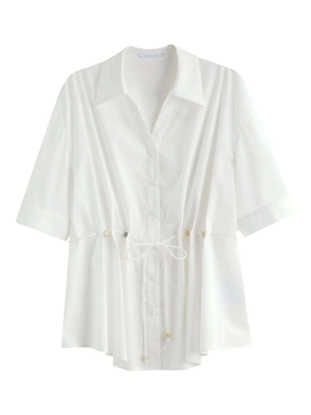 Temperament Lace-Up V-Neck Shirt for Summer