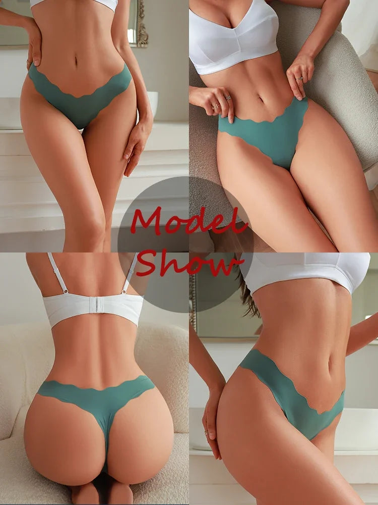 8Pcs Sexy Lingerie Women's Seamless Panties Ice Silk G-String Female Underpanties For Women Elasticity Thongs Secret G-String