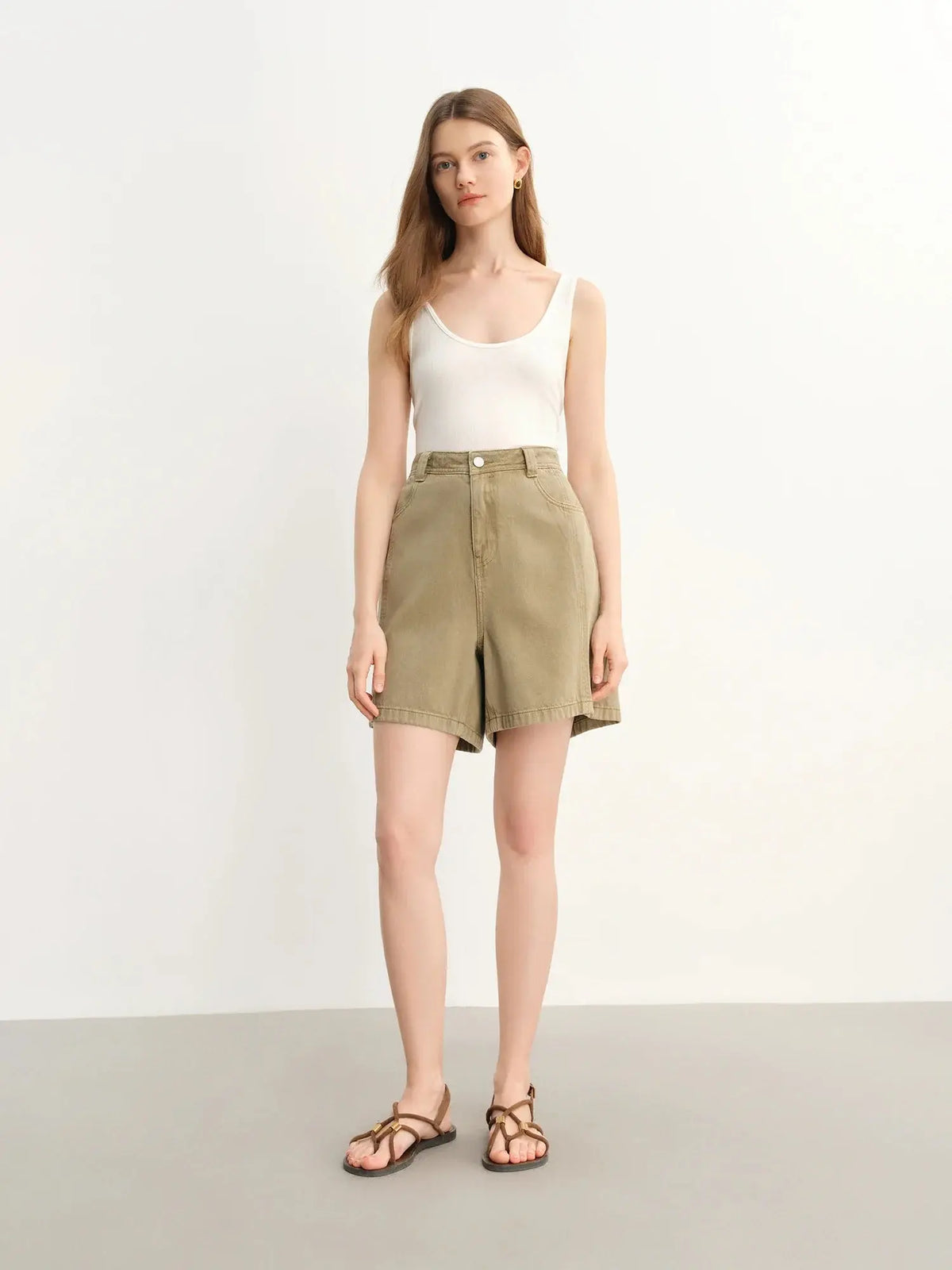 Plus-Size High-Waisted Denim Shorts