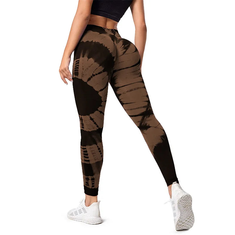 New Tie-Dye Seamless Yoga Leggings Breathable Gym High Waist Sports Leggings Women  Fitness Running Exercise Hip Lift Pants