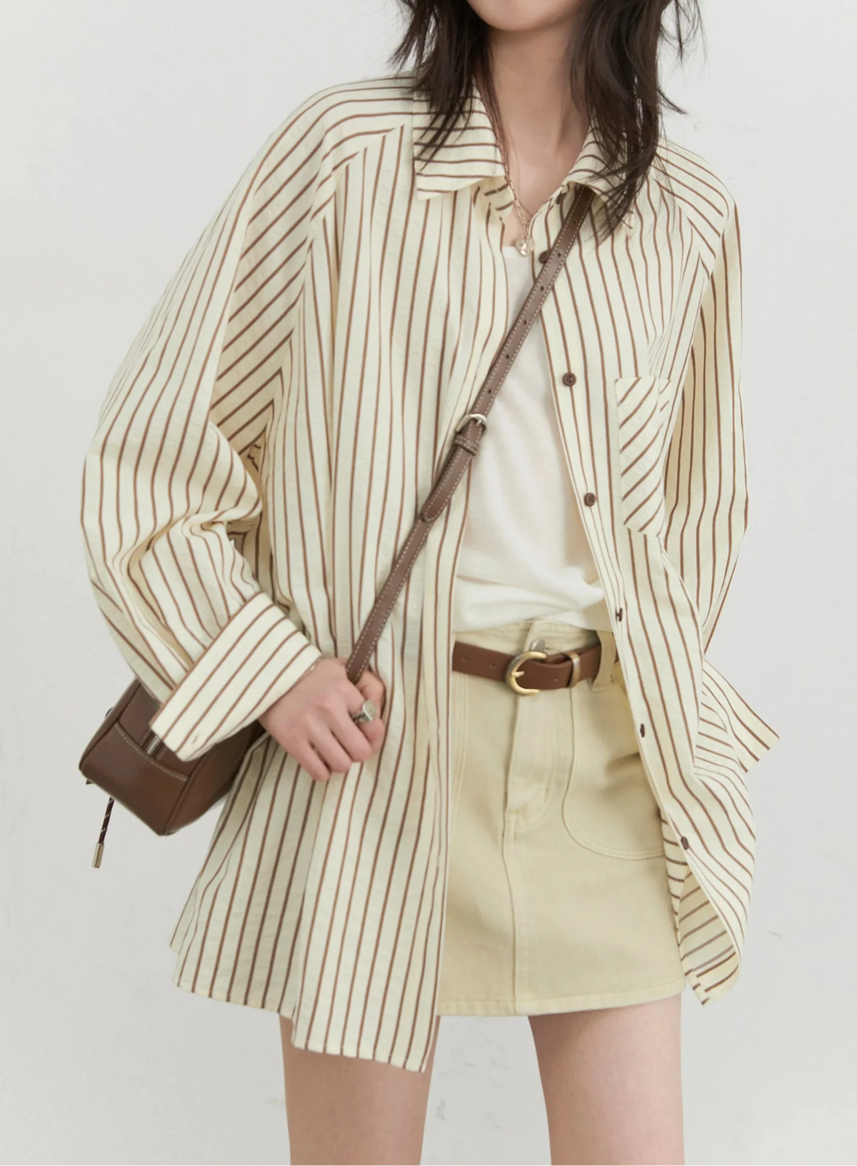 Women’s Oversized Striped Blouse Casual Spring Shirt