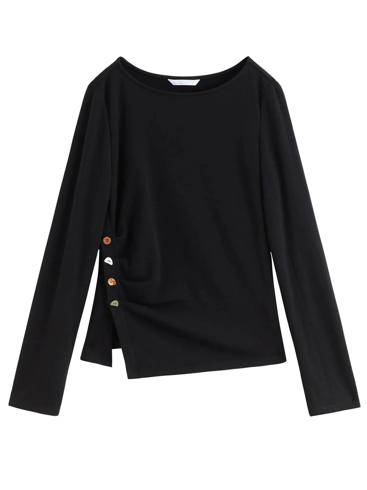 Velvet Fleece Irregular Hem Top: Warm, Slim Fit, and Stylish