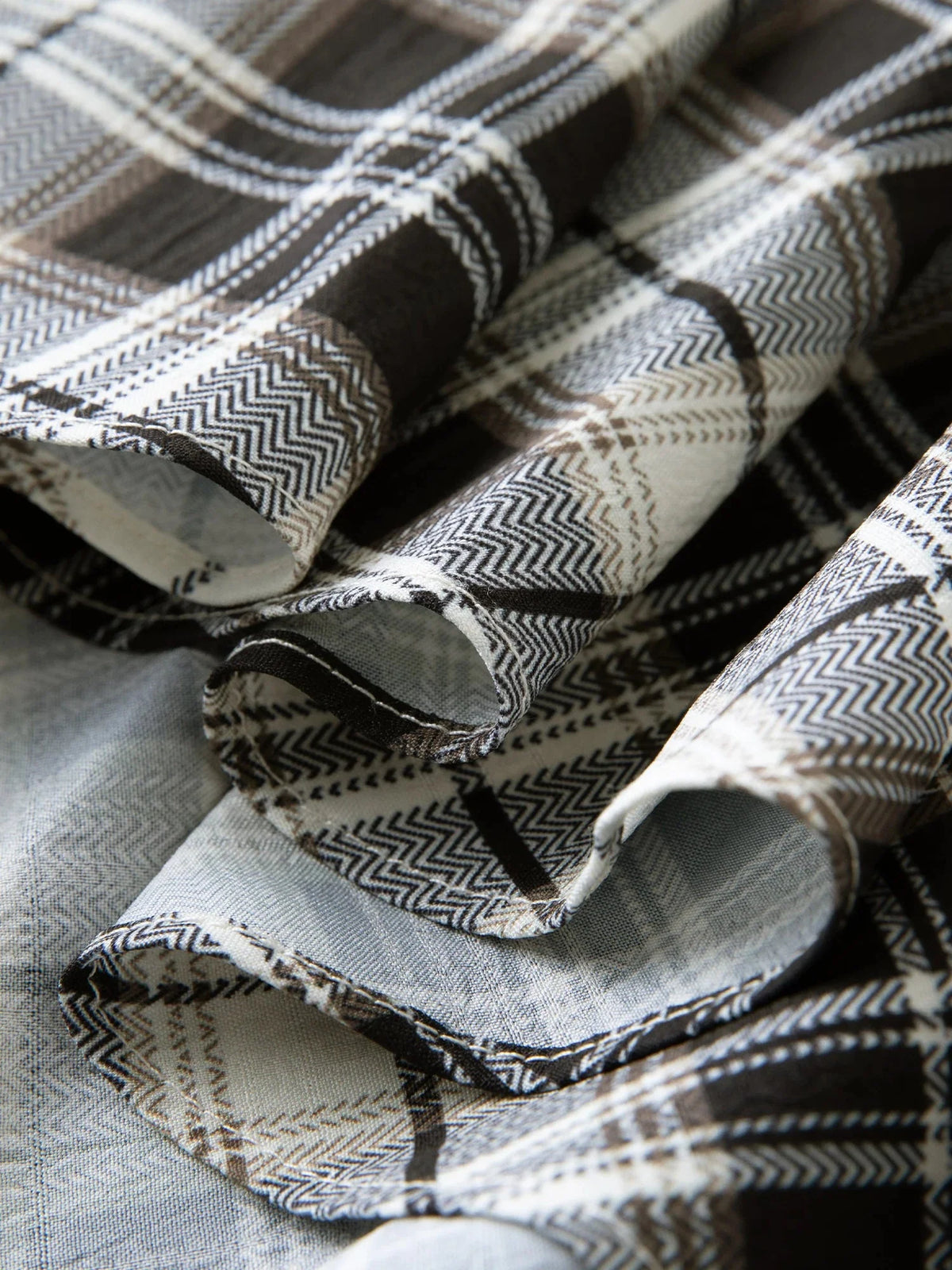 Plus Size Irregular Deconstructed Checkered A-Line Skirt