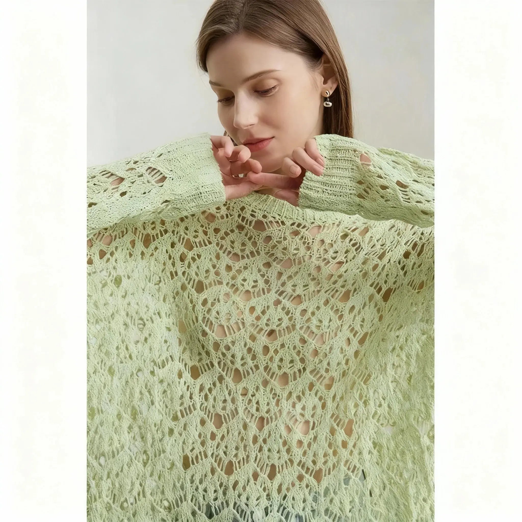 Crochet Hollow-Knit Women's Pullover