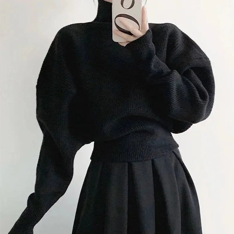 Chic Vintage Wind Turtleneck Pullover Sweater