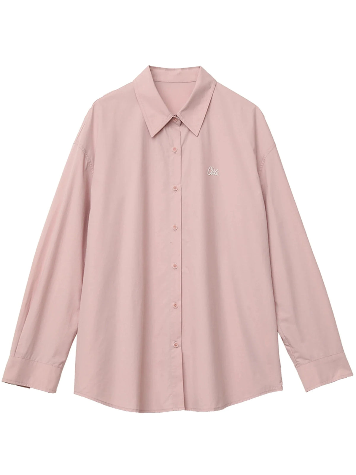 Loose Cotton Blue Shirt Casual Long-Sleeved Blouse