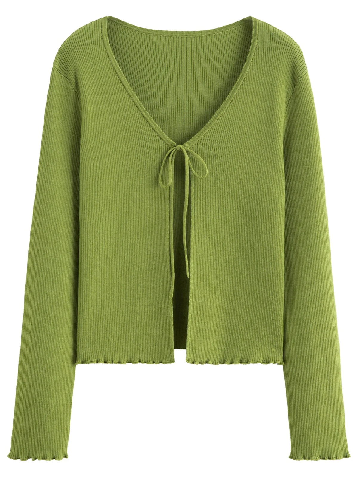 Spring Women's Sweater Tie-Waist Tencel Knit