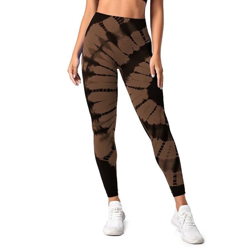 New Tie-Dye Seamless Yoga Leggings Breathable Gym High Waist Sports Leggings Women  Fitness Running Exercise Hip Lift Pants
