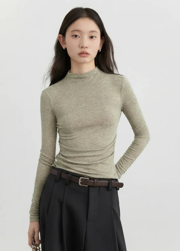 Slim Fit Knitted T-Shirt Basic Spring/Autumn Tee