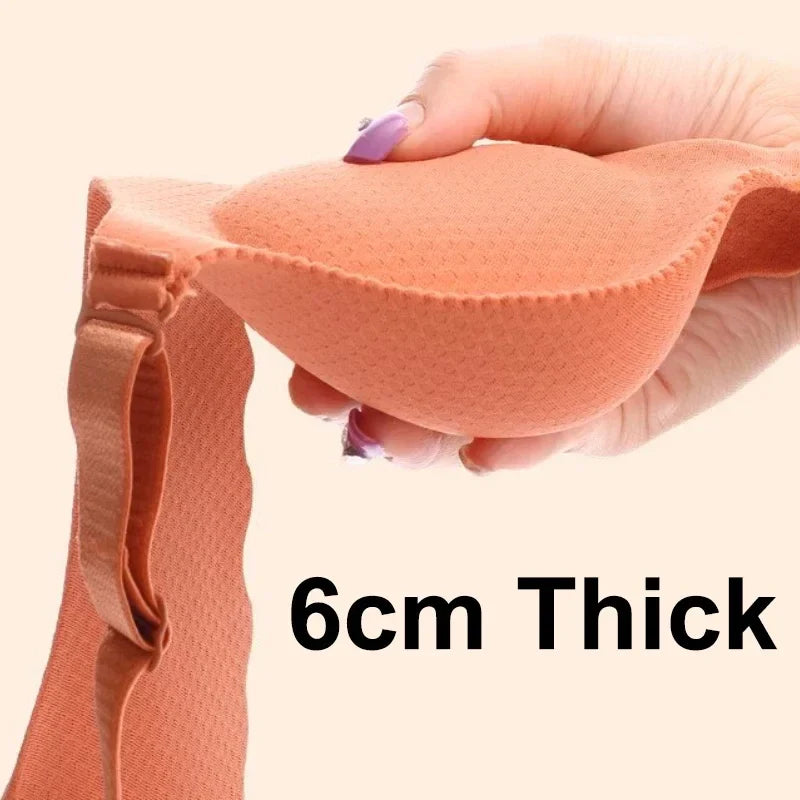 2025 Extreme Push-Up Bra 8cm Pads for Small Bust Wireless Double Cup Lift & Natural Shape Adjustable Plunge Deep V Bras
