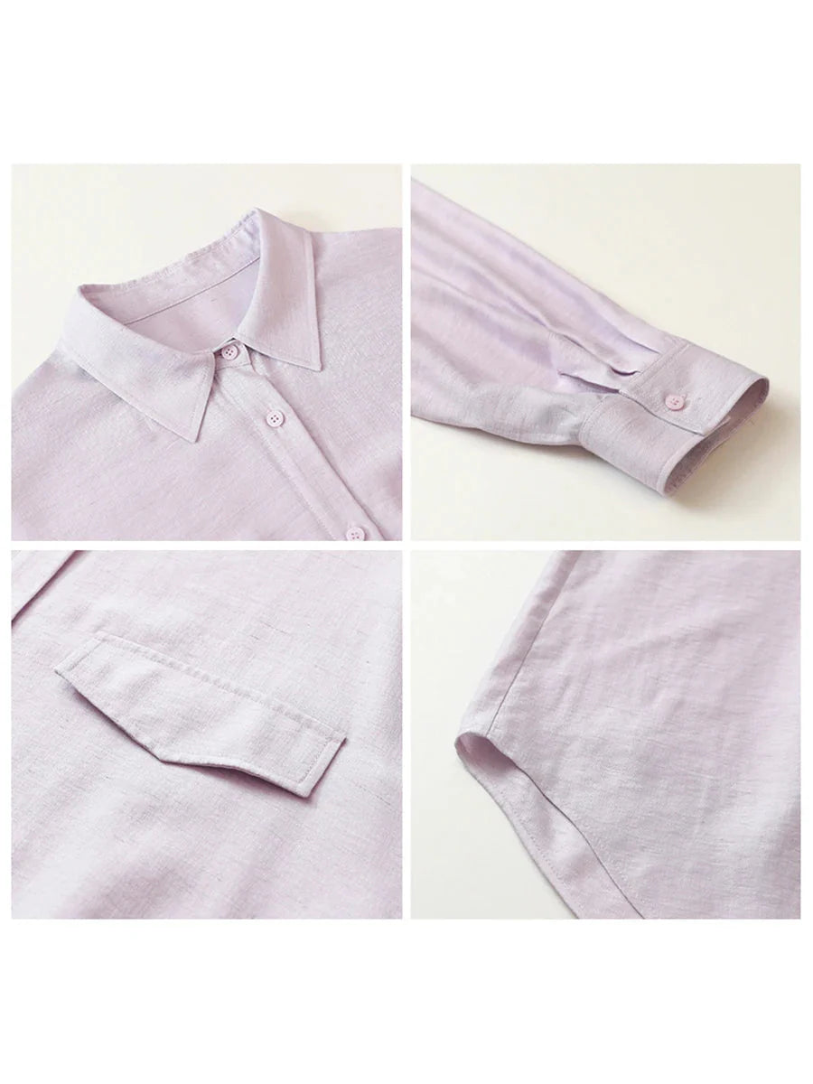 Long Sleeve Single Breasted Shirt Loose Spring Blouse