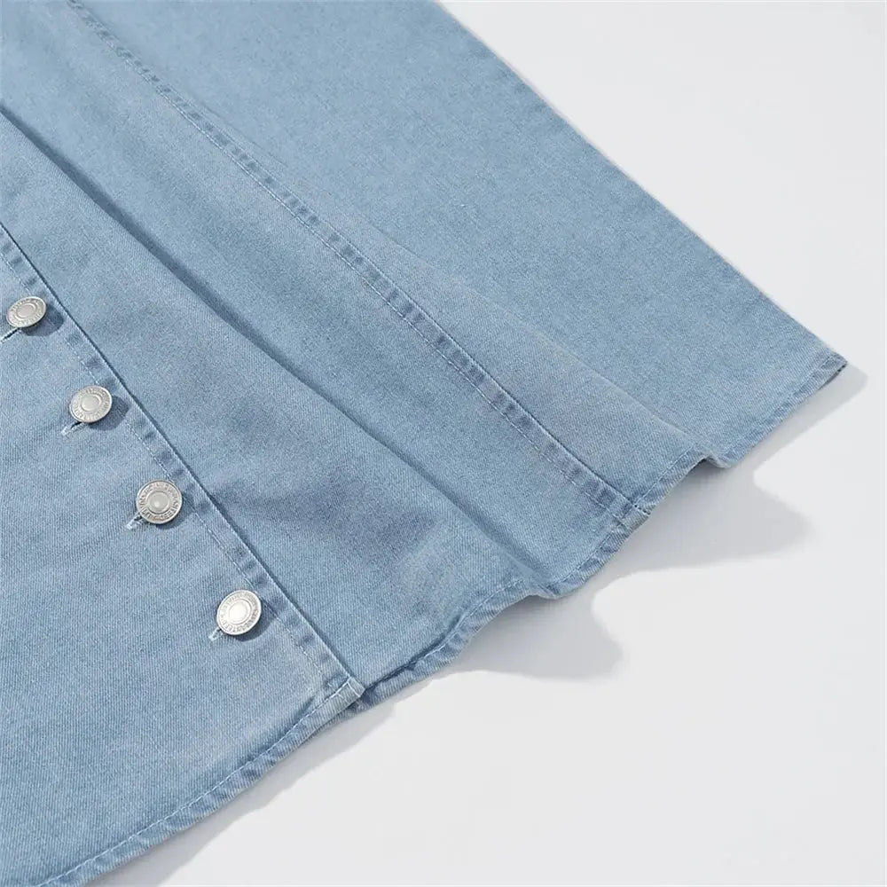 Blue Denim Maxi Dress for Women
