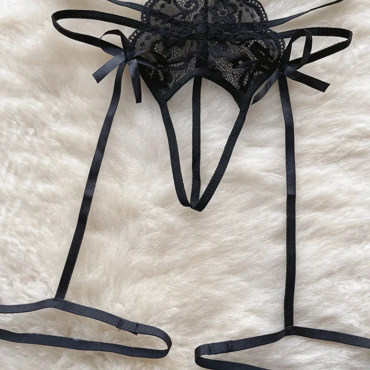 Women' Hollow Lace Camisole Bodysuit V-Neck Backless Sleeveless Erotic Lingerie Slim Fit Bow Pajamas Sexy Black Sheer Playsuit