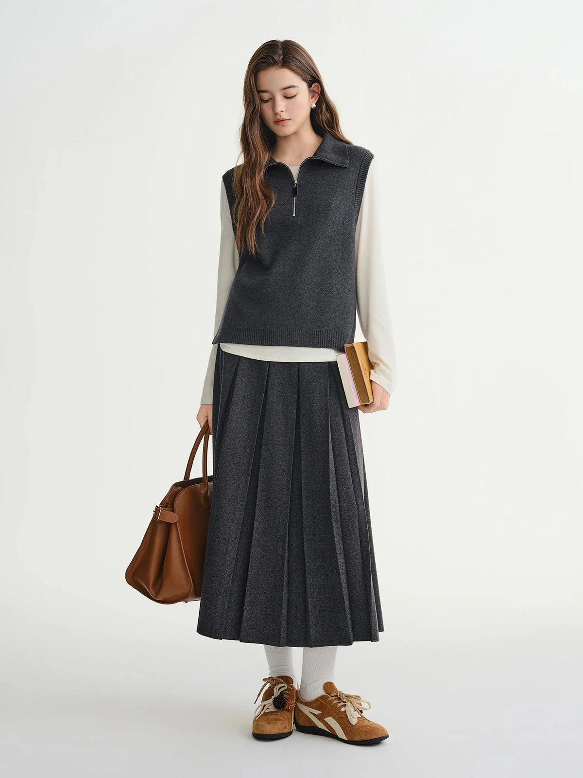 Lapel Knit Vest Chic Button-Up Spring Waistcoat