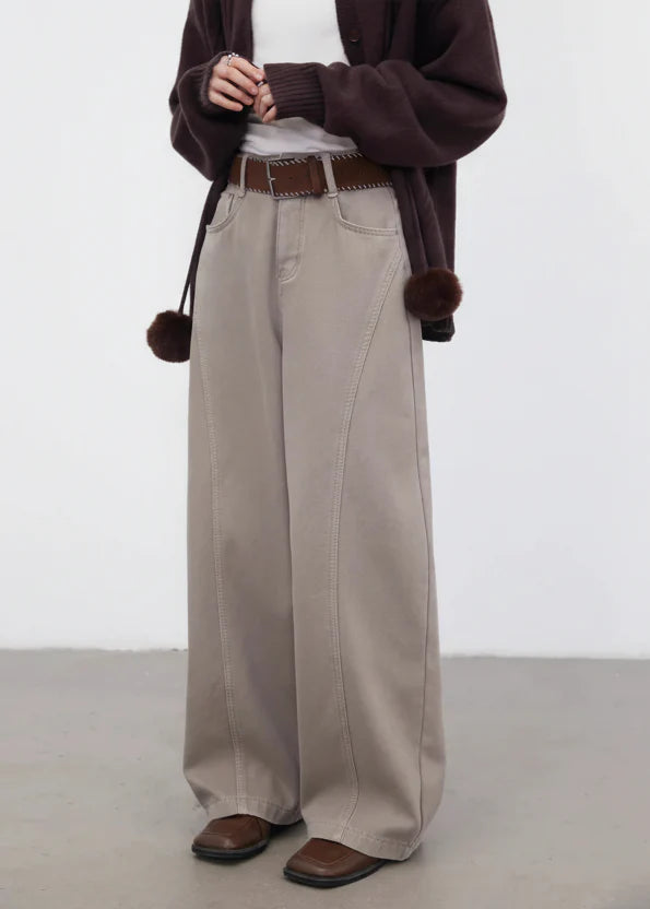High Waist Wide Leg Jeans Retro Loose Fit Denim Pants