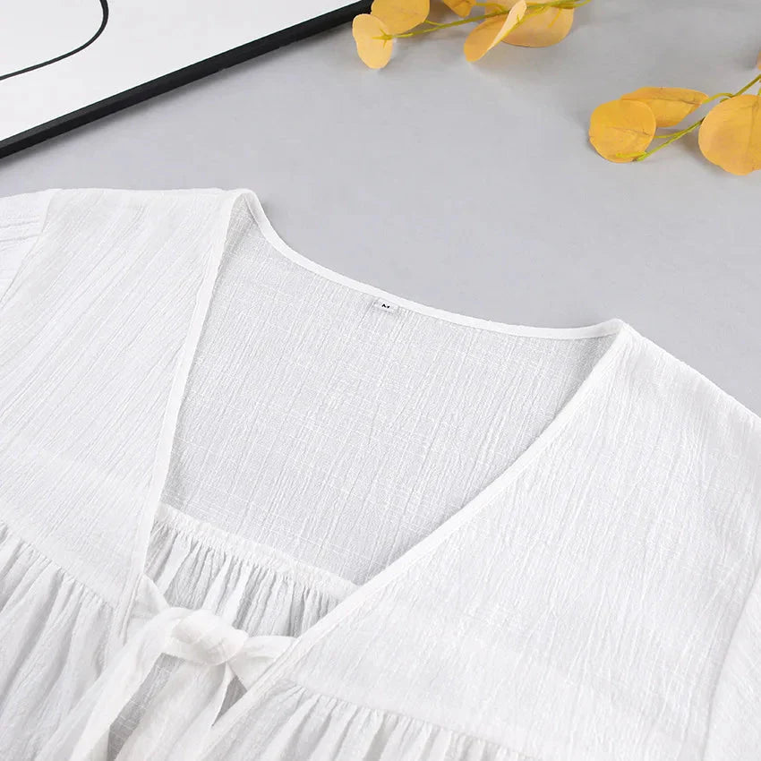 Women's Pajamas Cotton 2-Piece Set V-Neck