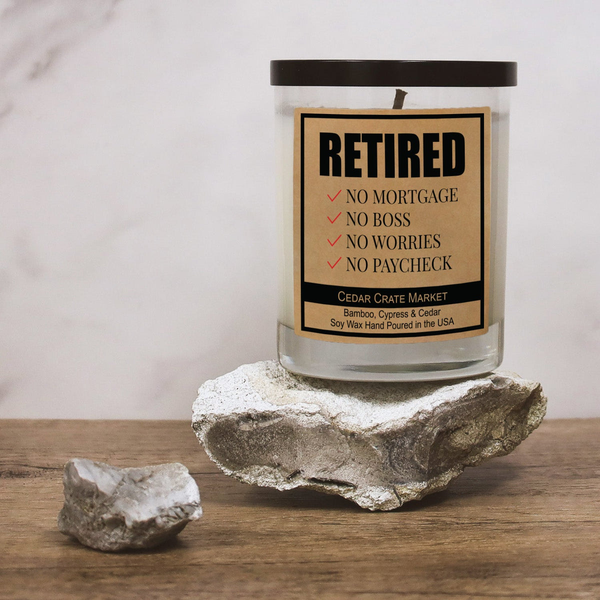 Retirement Candles - No Mortgage, No Boss, No Worries Kraft