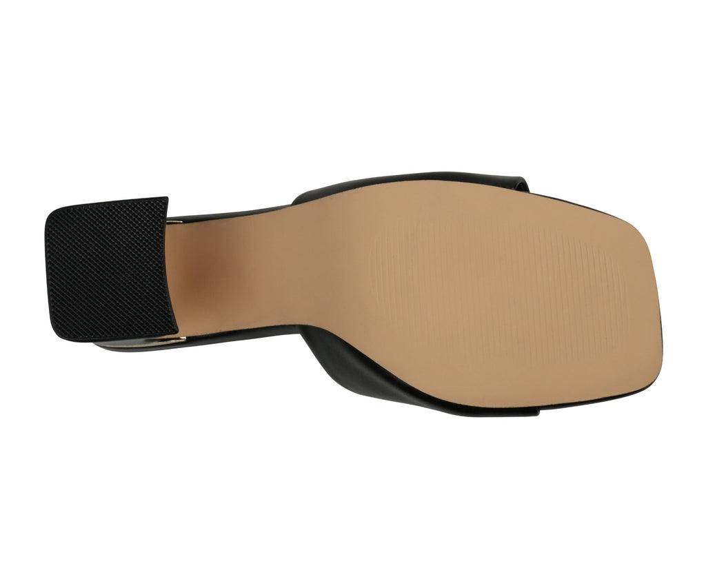 Women's Soho Black Square Toe Heeled Sandals