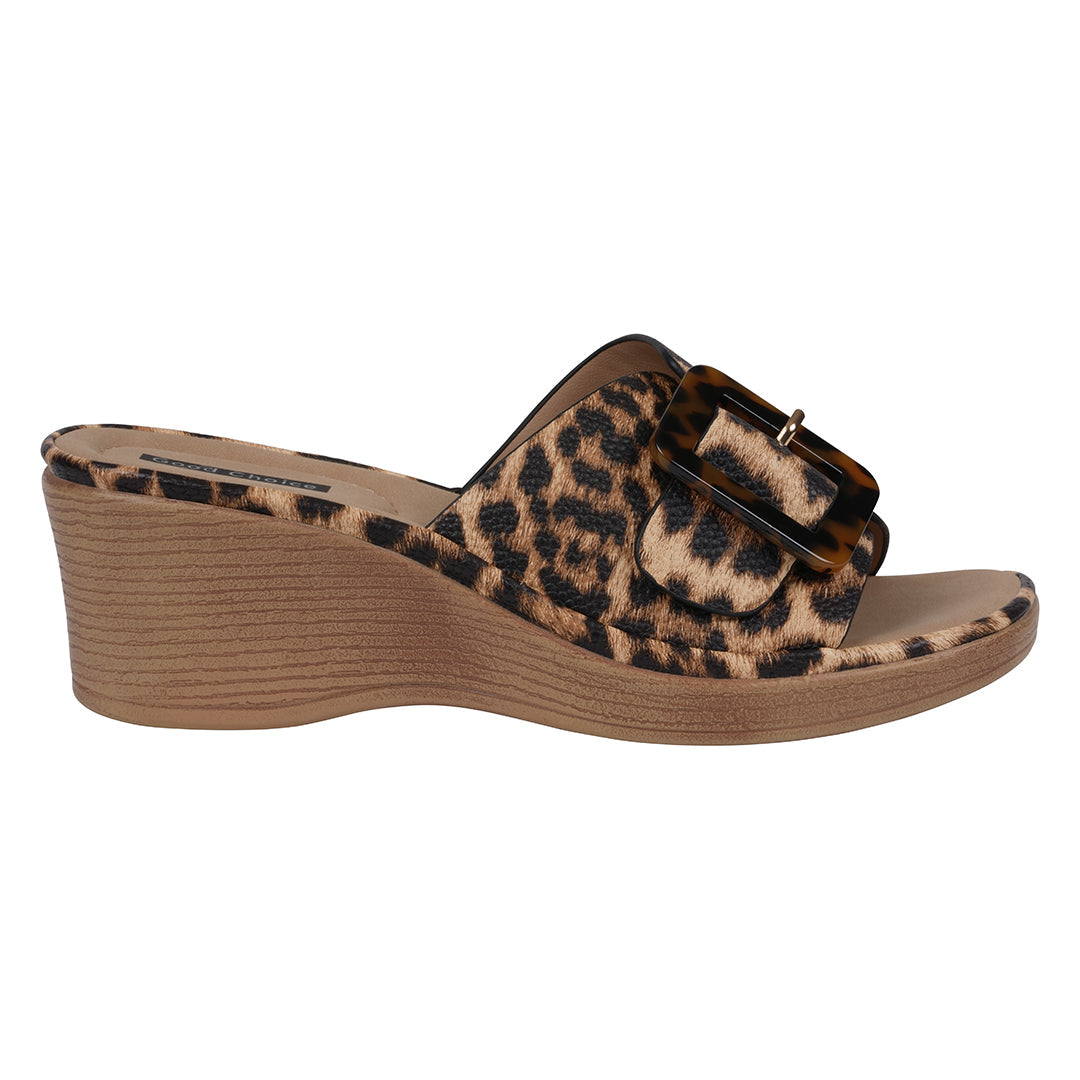 Women's Teri Leopard Wedge Sandals