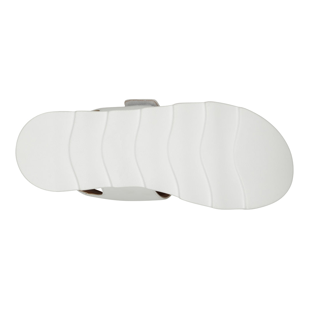Vosa white Double Band Velcro Platform Sandals