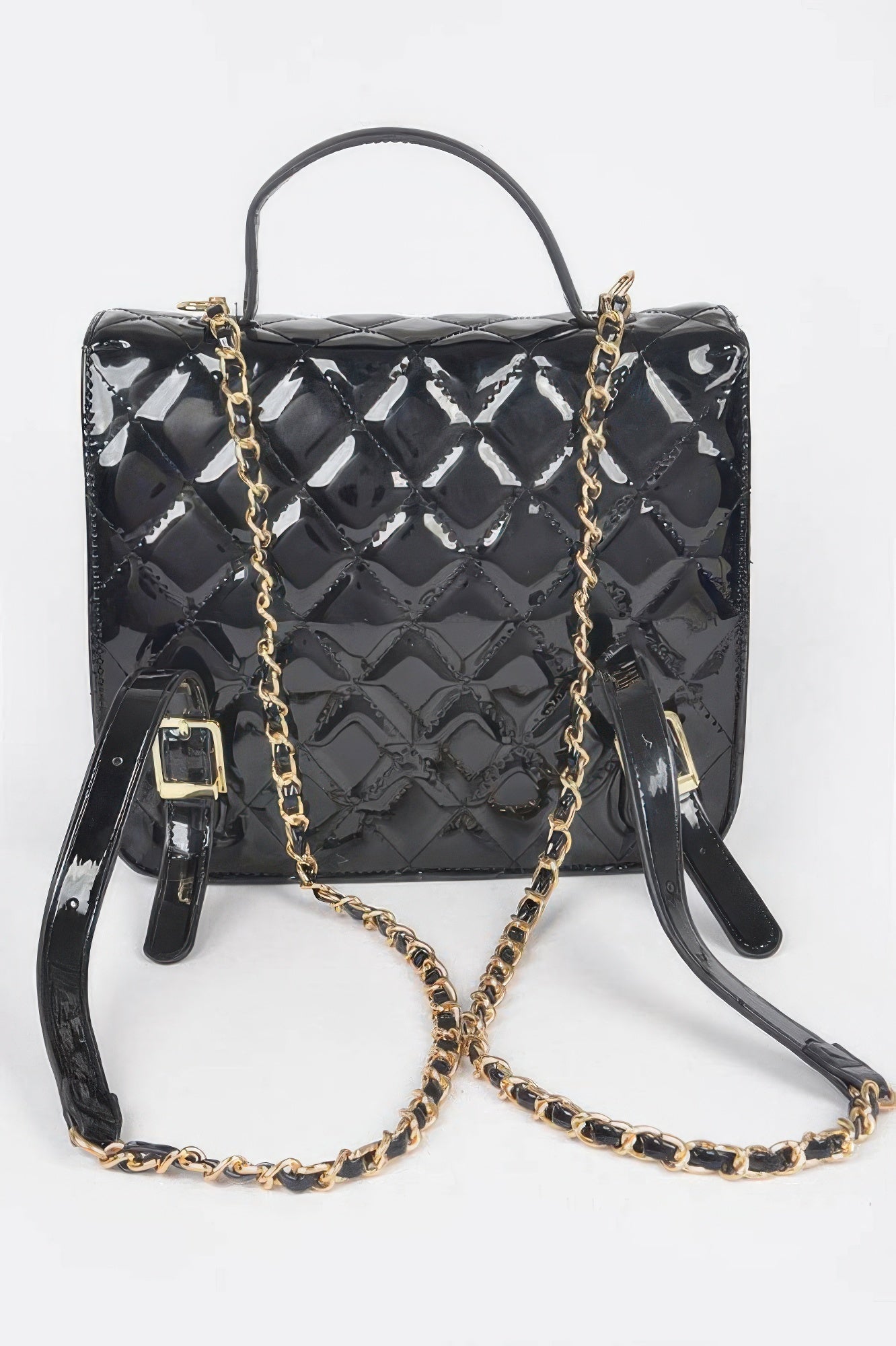 Quilted Enamel Backpack
