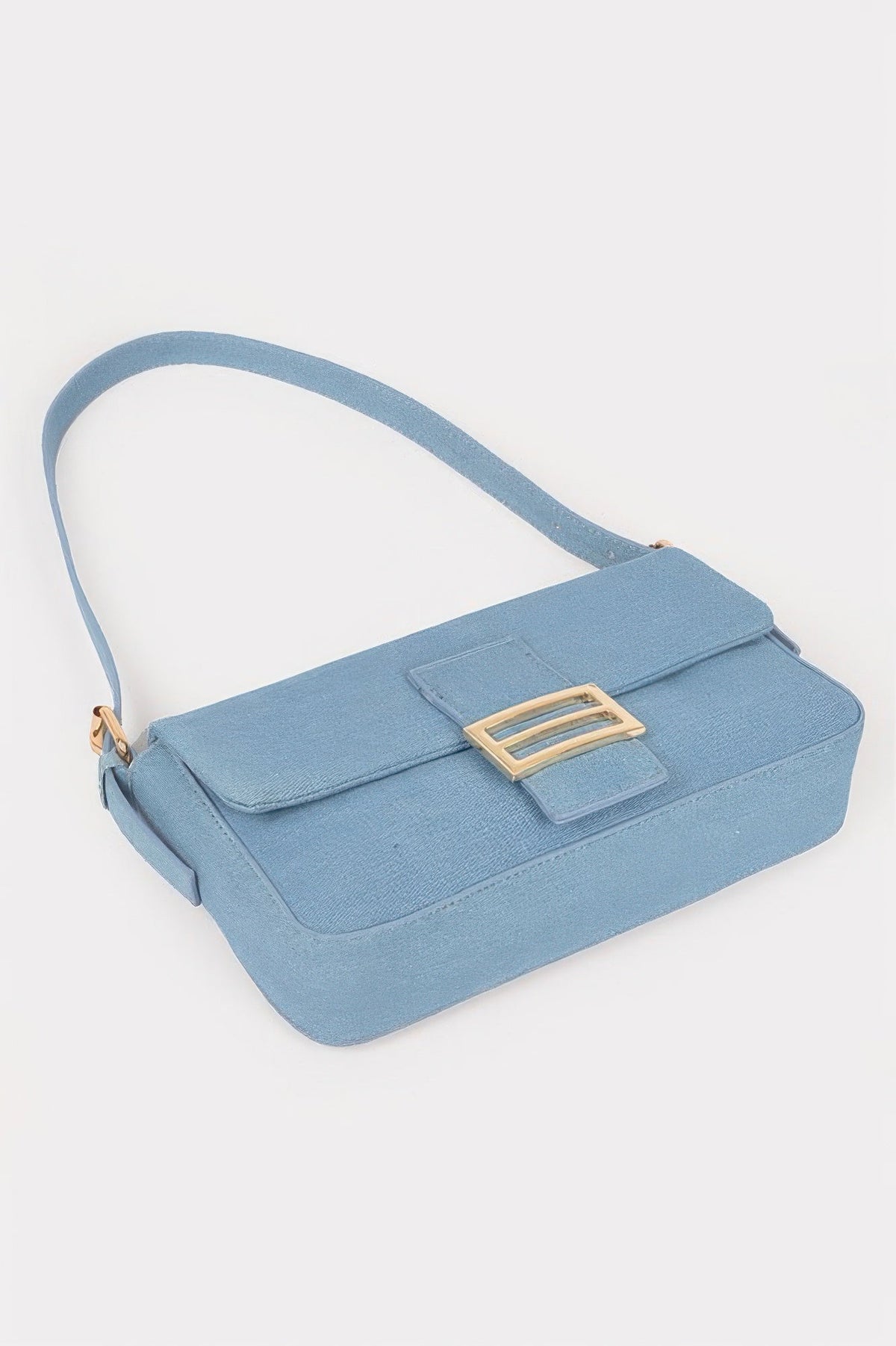 Denim Metal Buckle Shoulder Bag