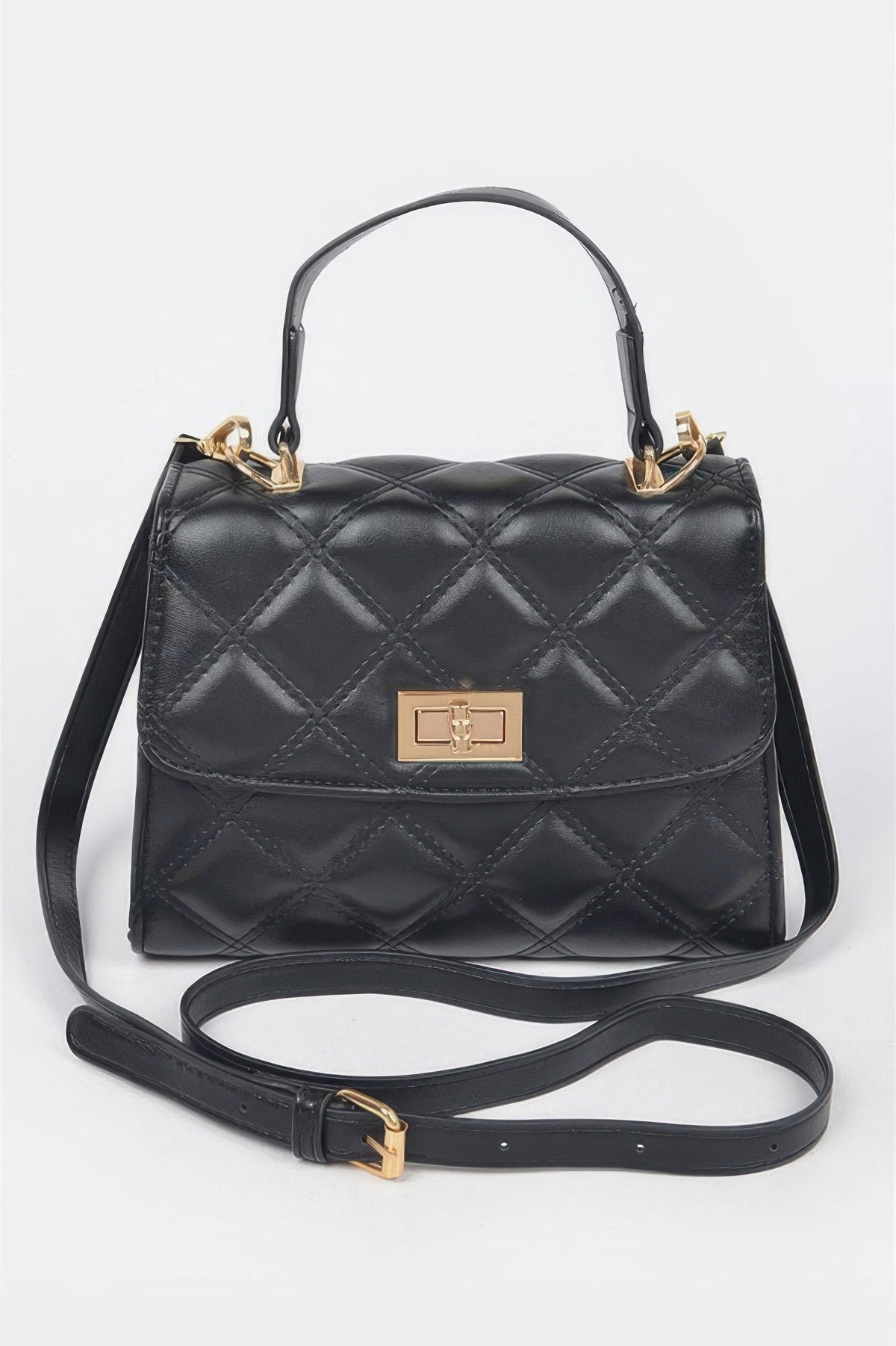 Quilted Top Handle Crossbody Bag