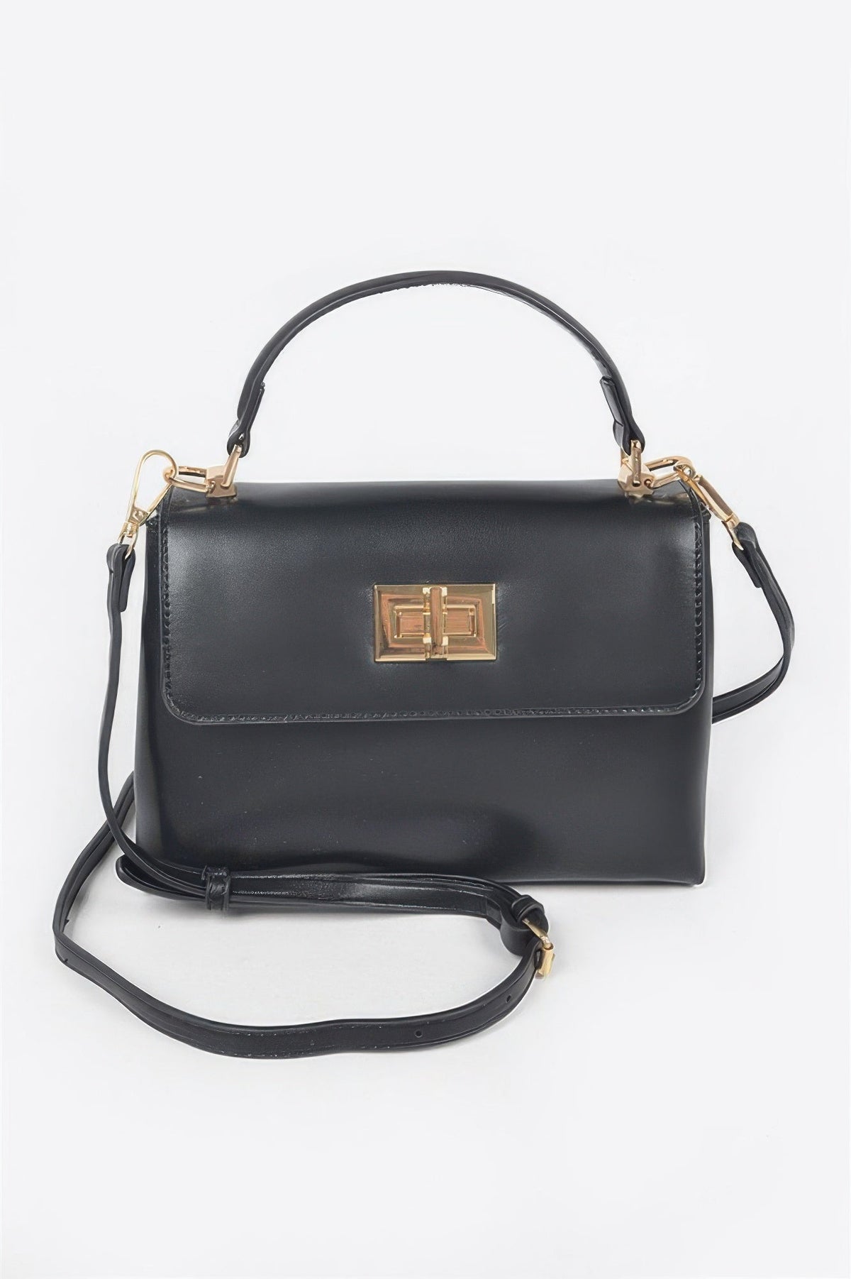 Faux Leather Flap Bag
