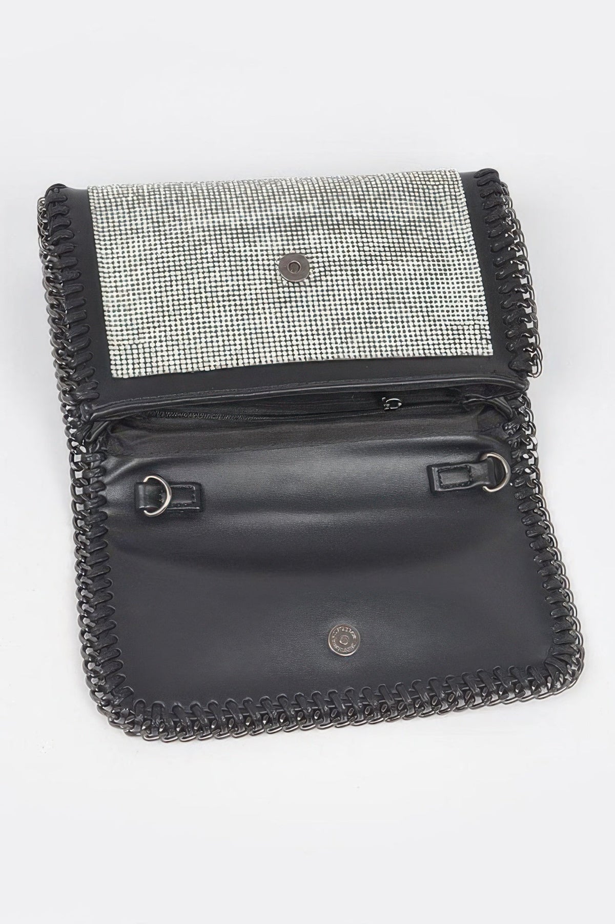Multi Color Rhinestone Chain Braided Clutch
