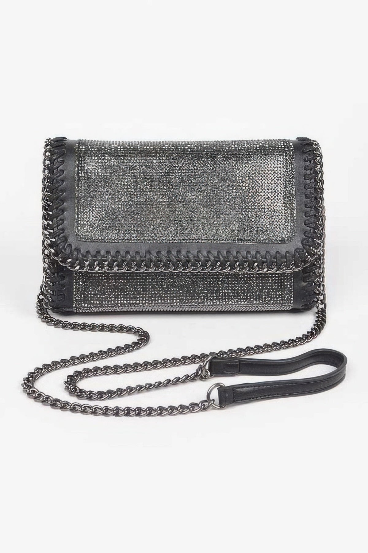 Multi Color Rhinestone Chain Braided Clutch