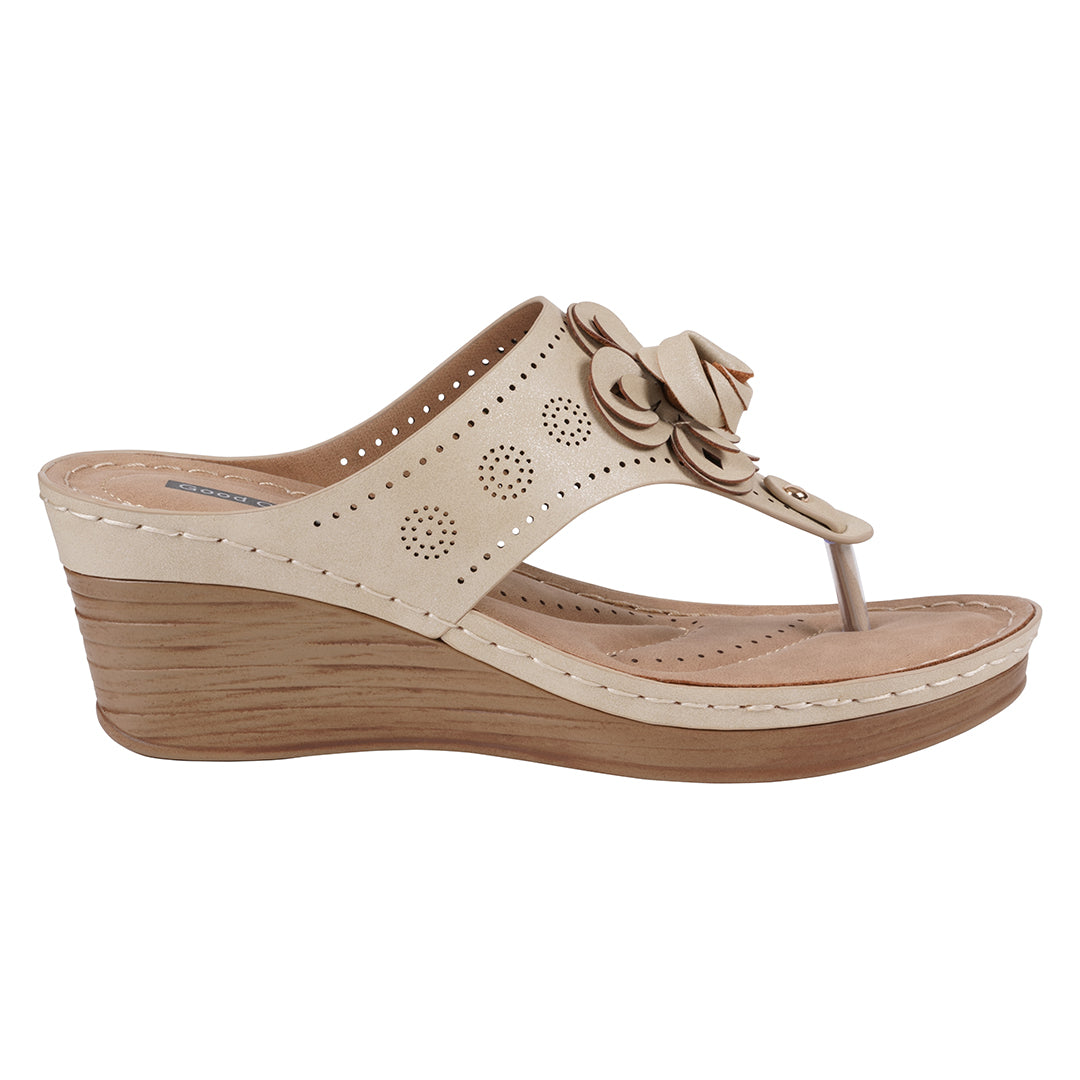 Women's Willa Gold Floral Wedge Sandals