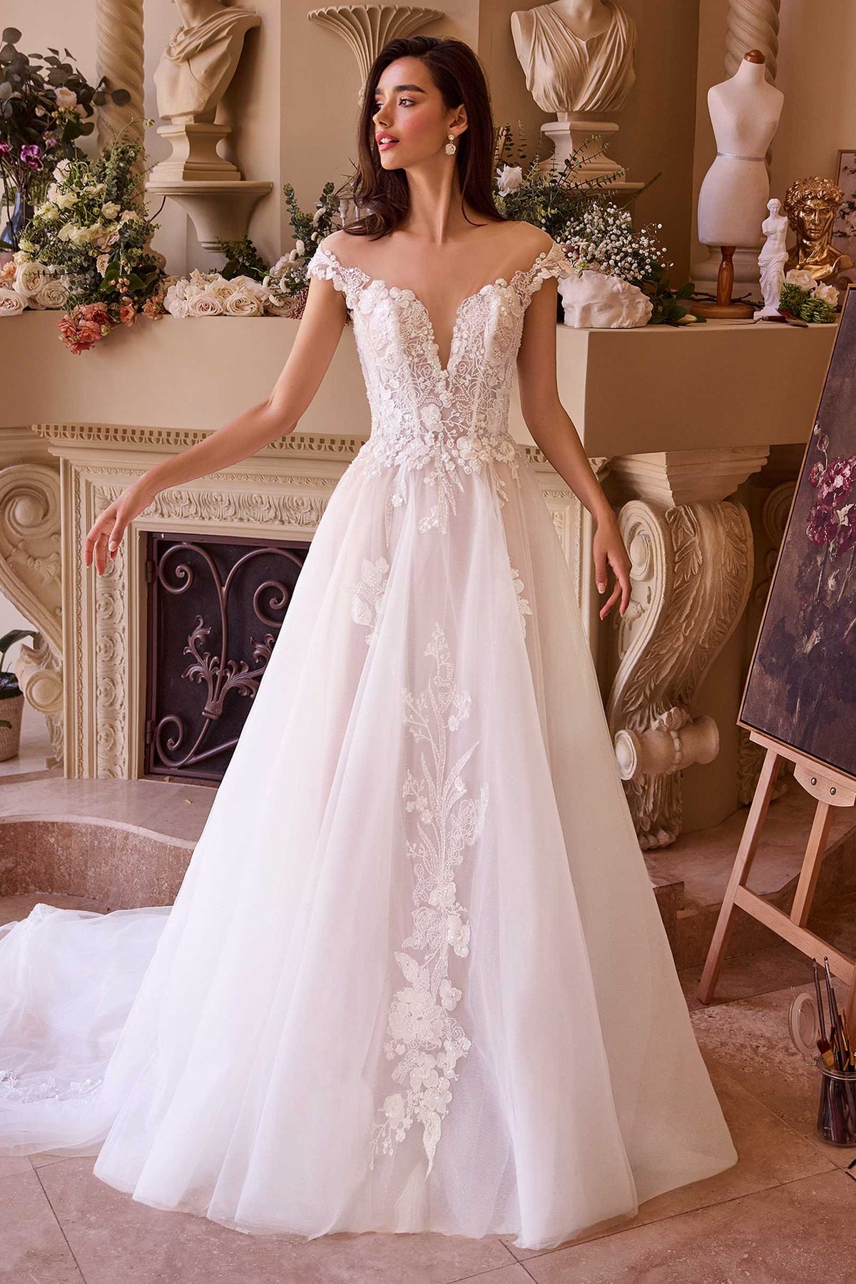 Andrea & Leo WL038 Dress Long Cap Sleeve Bridal Gown